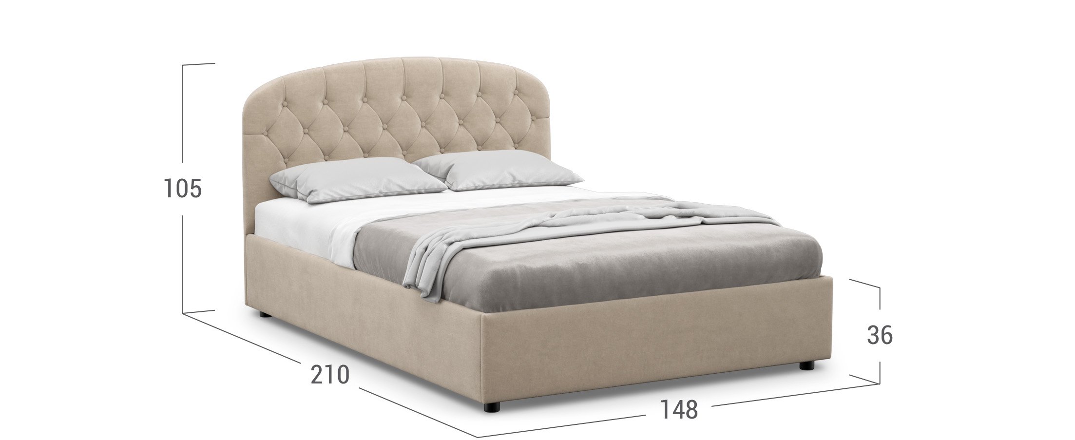 Кровать двуспальная Bianca New 140х200 Модель 1227