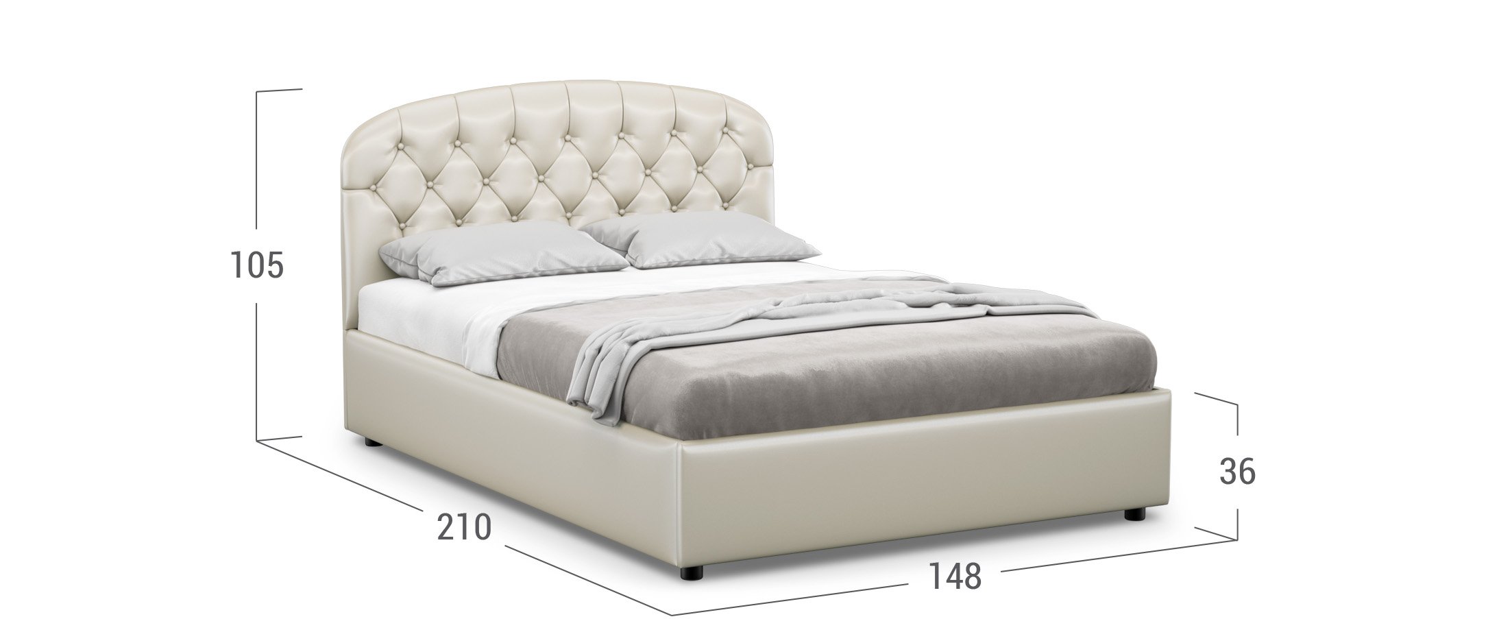 Кровать двуспальная Bianca New 140х200 Модель 1227